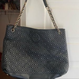Tory Burch Medium Size Black Shoulder Bag with Adjustable Straps